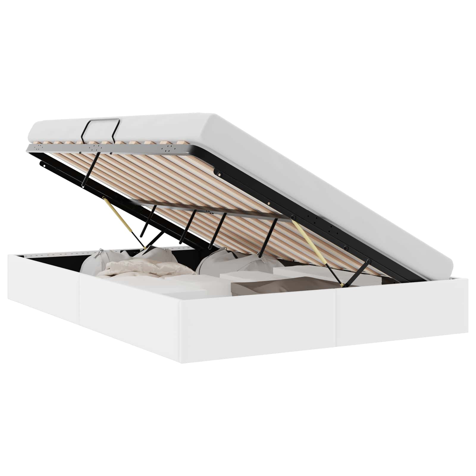 Lit de Rangement Blanc pur 137 x 190 cm Simili cuir - XIOS