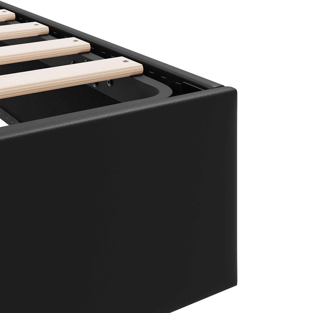 Lit de Rangement avec stockage Noir 153 x 203 cm Simili cuir - XIOS