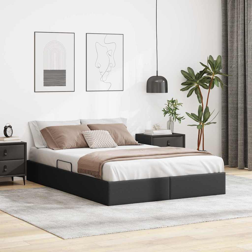 Lit de Rangement avec stockage Noir 153 x 203 cm Simili cuir - XIOS