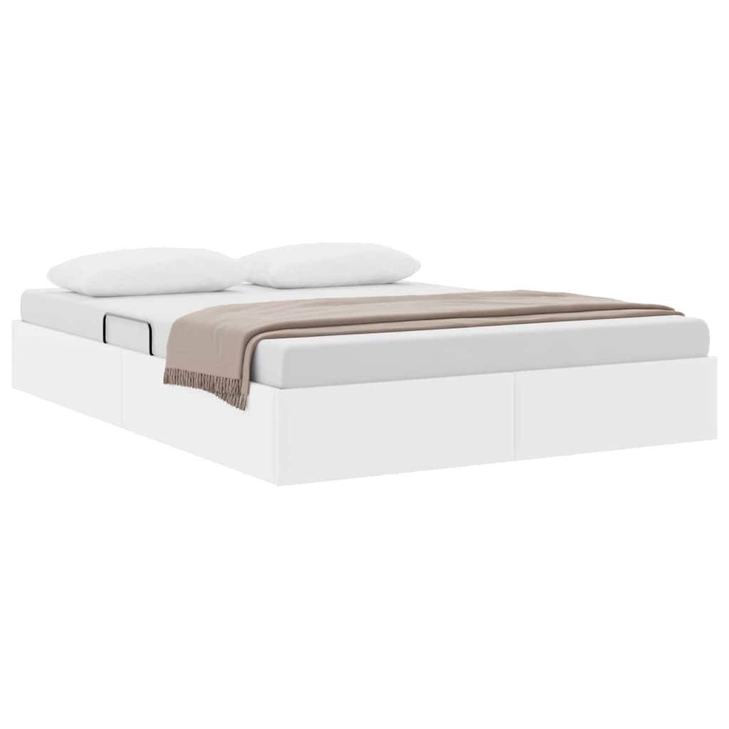 Lit de Rangement Blanc pur 153 x 203 cm Simili cuir - XIOS