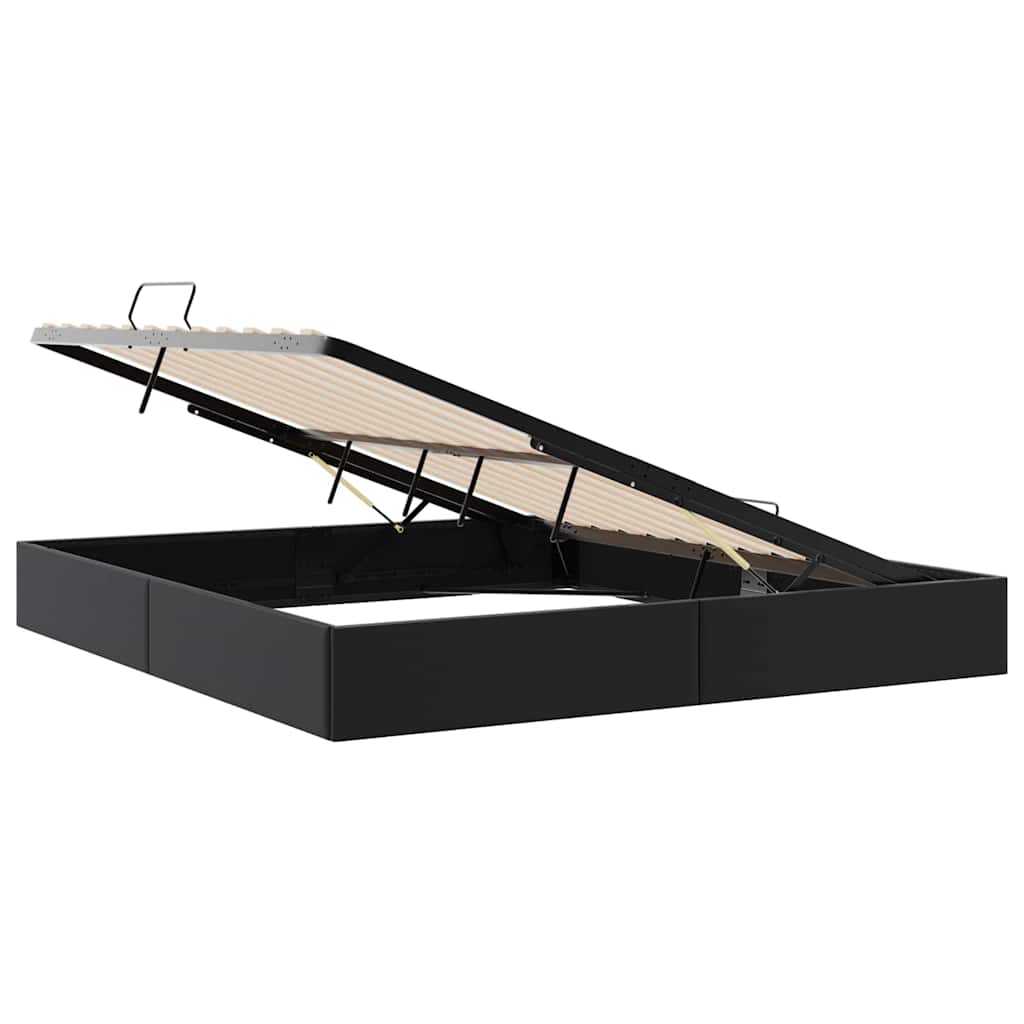 Lit de Rangement avec stockage Noir 193 x 203 cm Simili cuir - XIOS