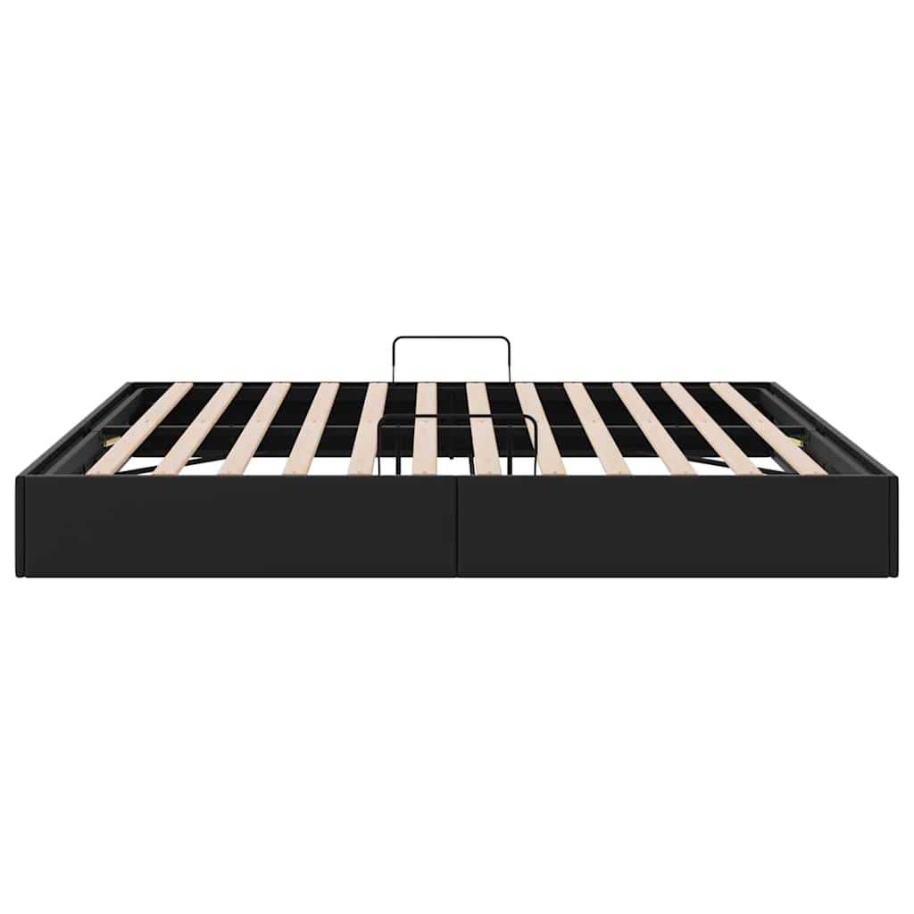 Lit de Rangement avec stockage Noir 193 x 203 cm Simili cuir - XIOS