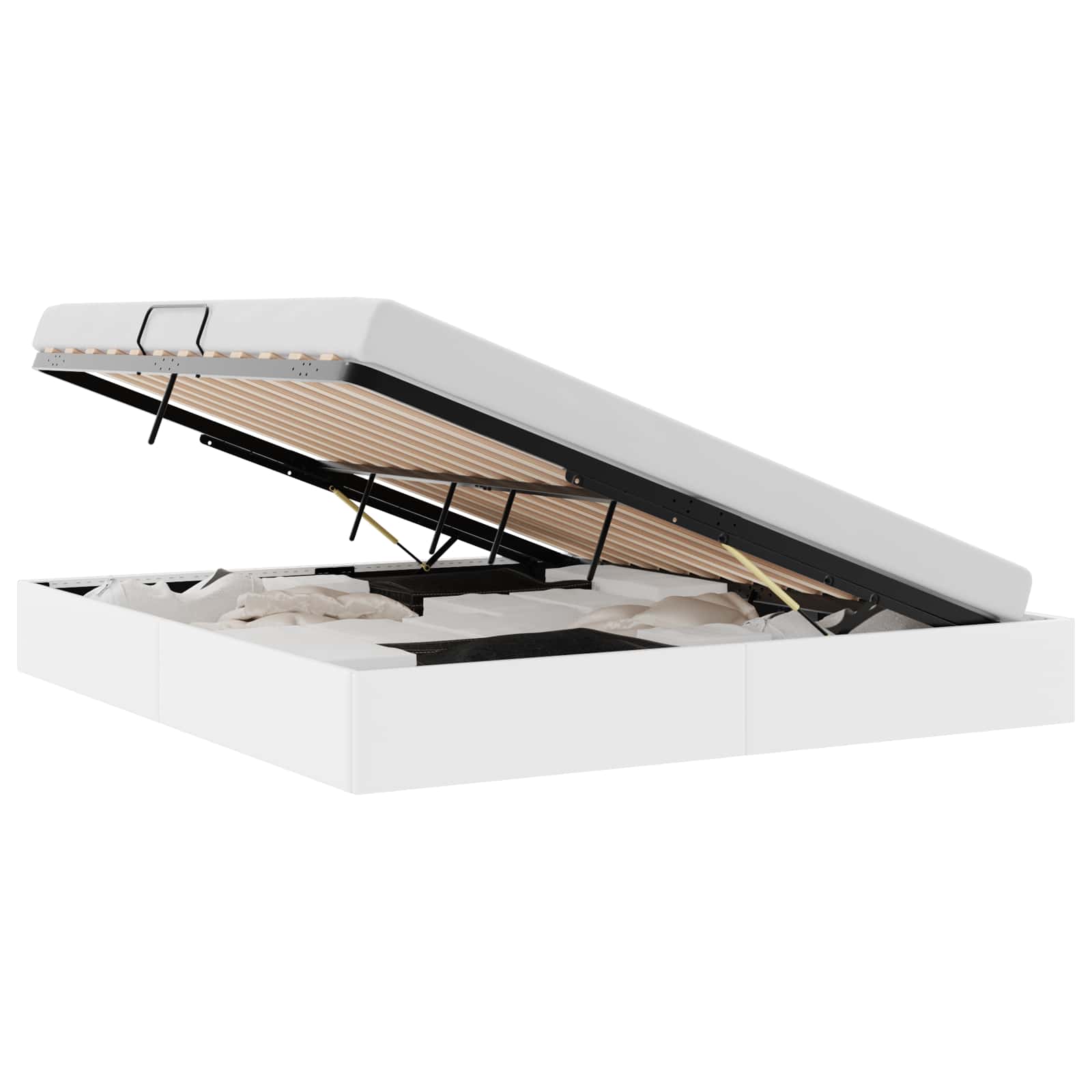Lit de Rangement Blanc pur 193 x 203 cm Simili cuir - XIOS