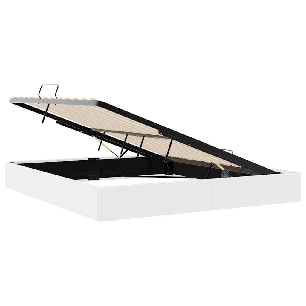 Lit de Rangement Blanc pur 193 x 203 cm Simili cuir - XIOS