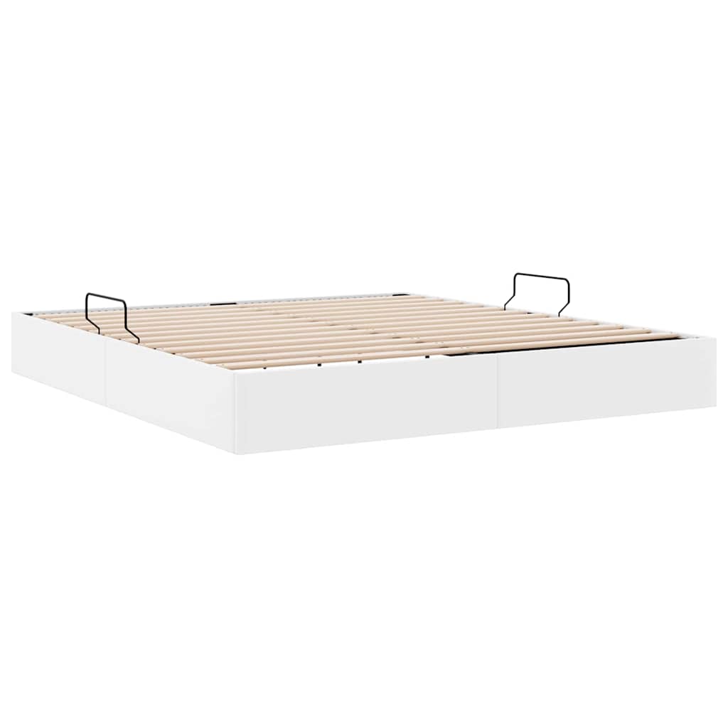 Lit de Rangement Blanc pur 193 x 203 cm Simili cuir - XIOS