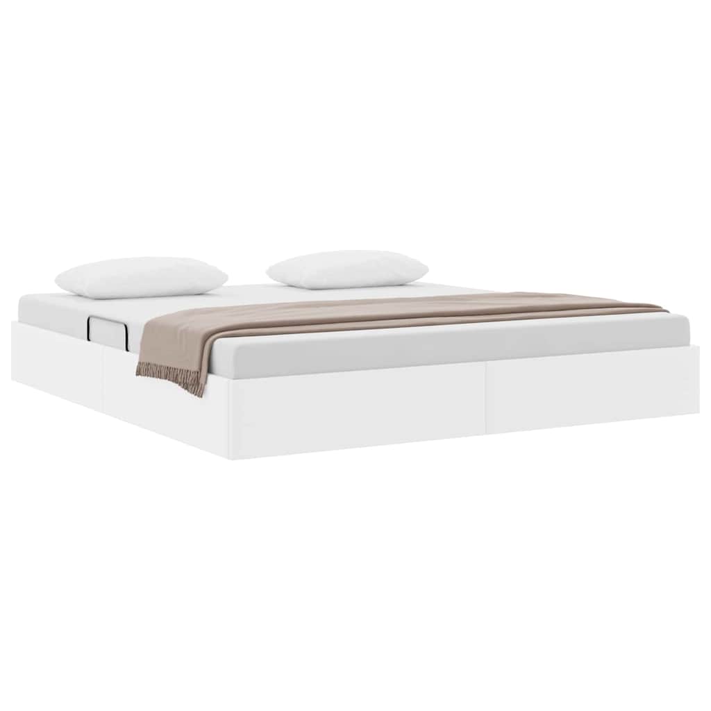 Lit de Rangement Blanc pur 193 x 203 cm Simili cuir - XIOS