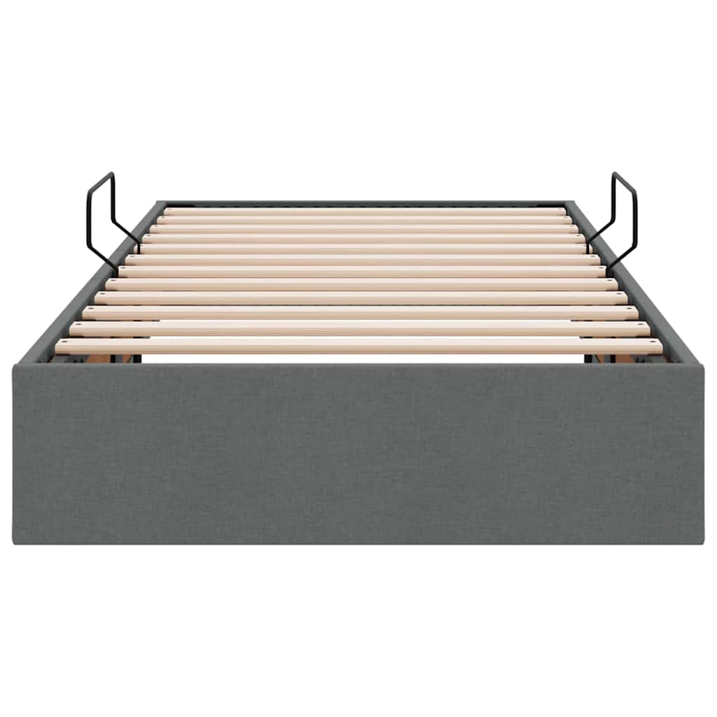 Lit de Rangement avec matelas Gris foncé 90 x 190 cm tissu - XIOS