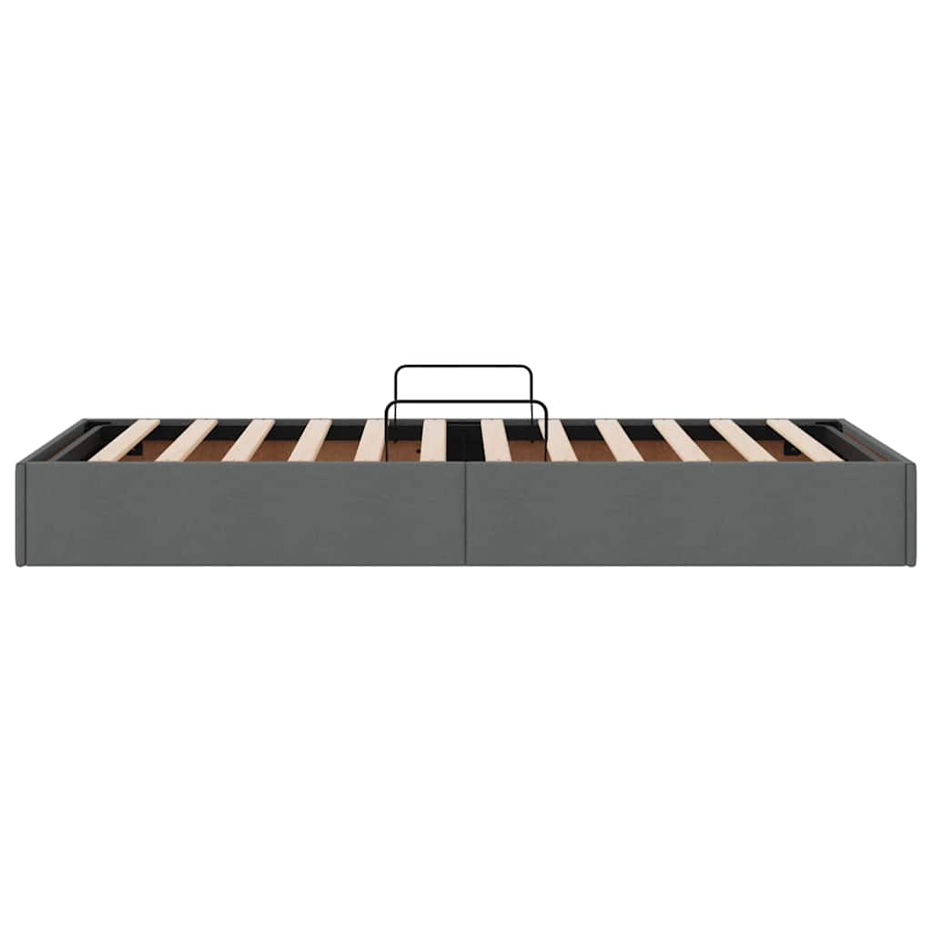 Lit de Rangement avec matelas Gris foncé 90 x 190 cm tissu - XIOS