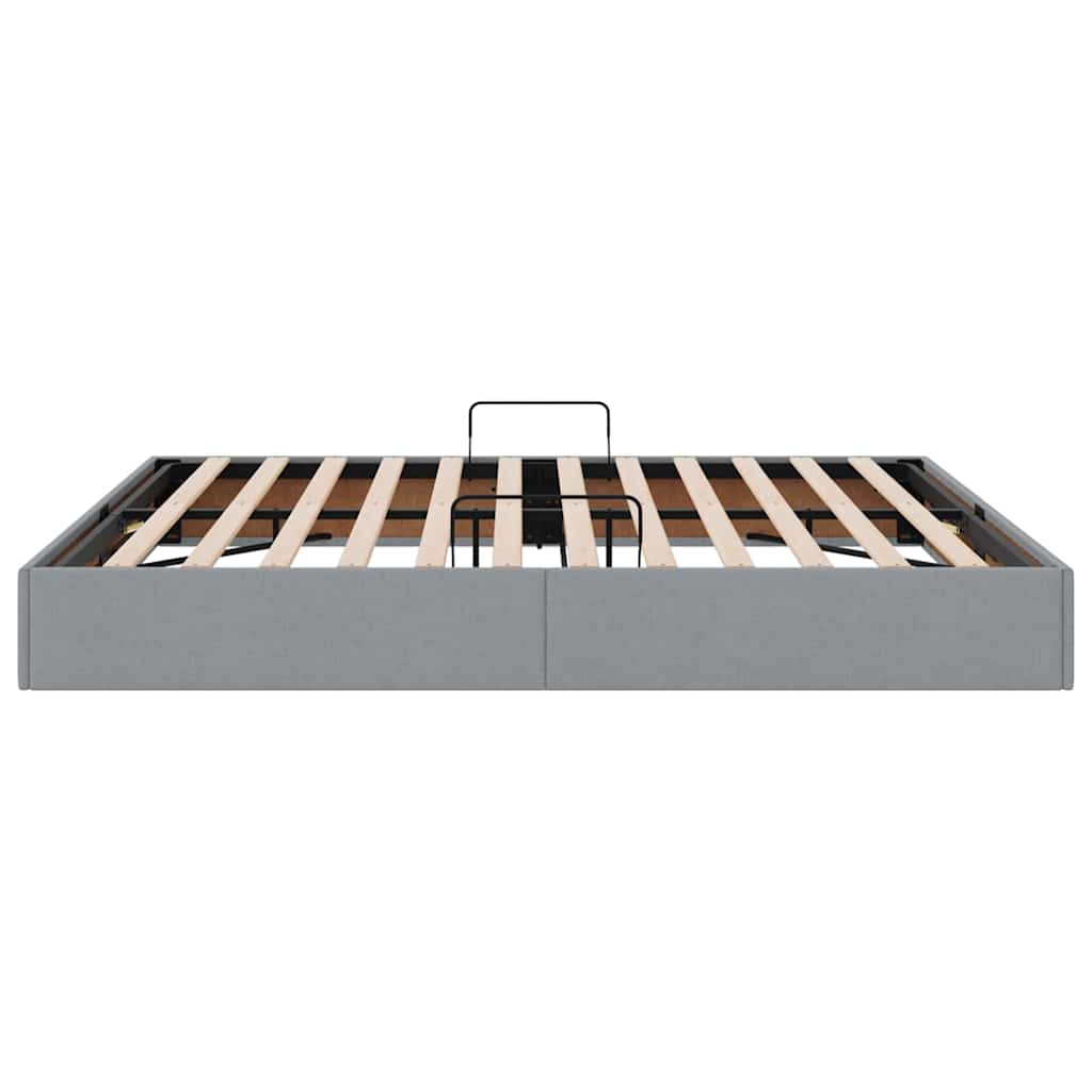 Lit de Rangement avec matelas Gris clair 180 x 200 cm tissu - XIOS