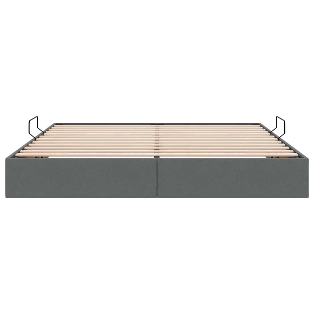 Lit de Rangement avec stockage Gris foncé 180 x 200 cm Tissu