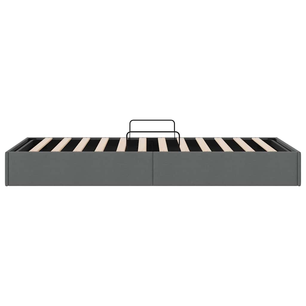 Lit de Rangement avec stockage Gris foncé 100 x 190 cm Tissu