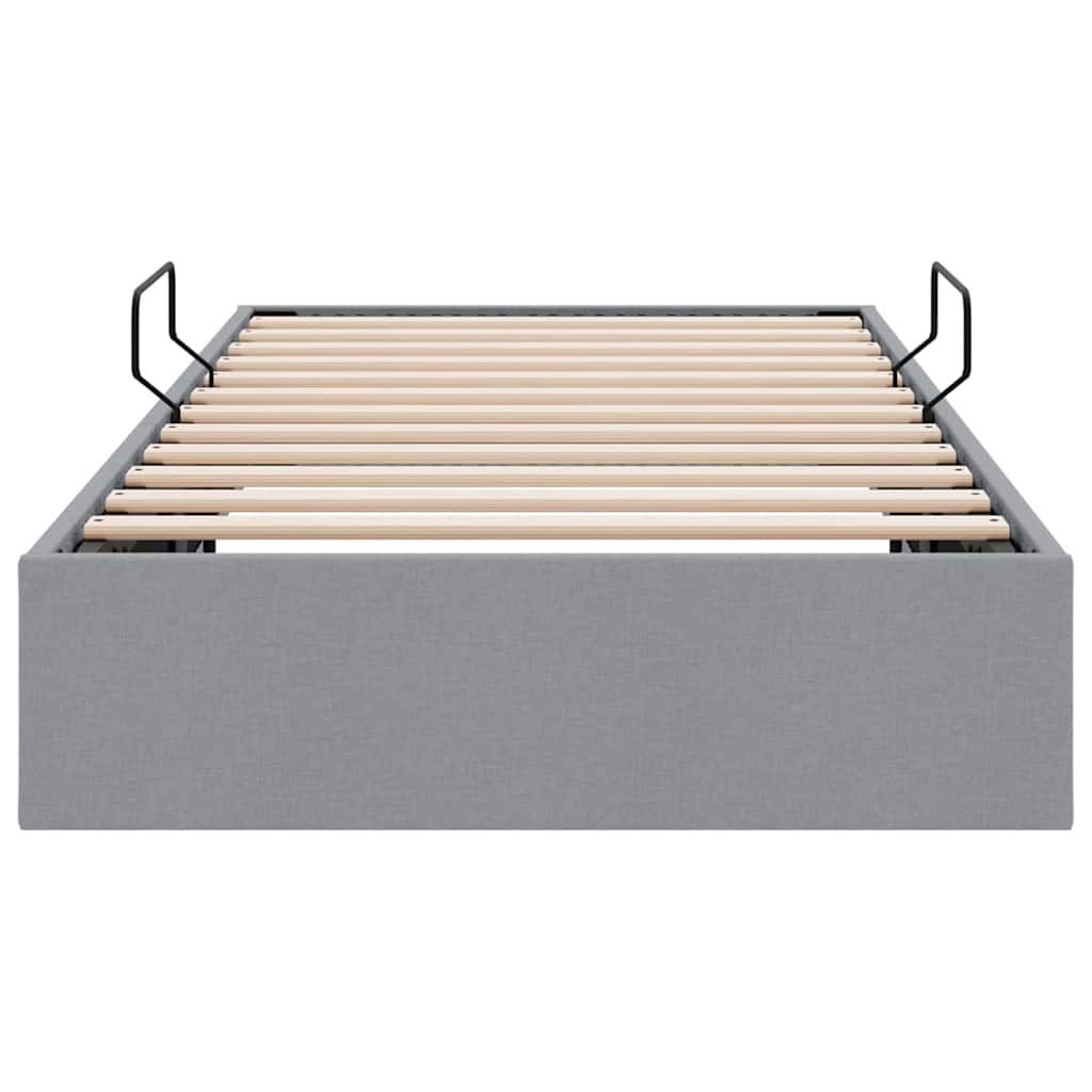 Lit de Rangement avec stockage Gris clair 203 x 100 cm Tissu