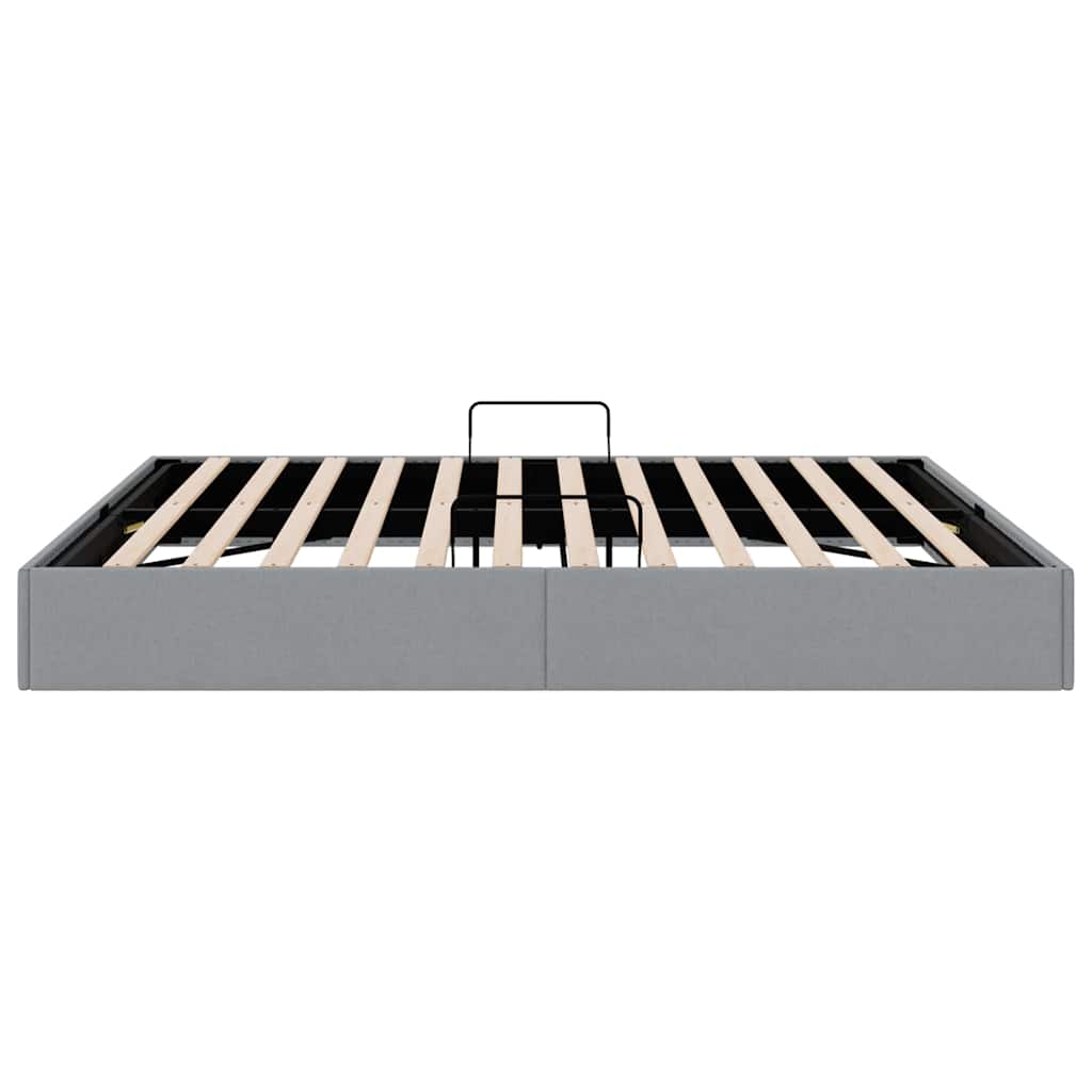 Lit de Rangement avec stockage Gris clair 193 x 203 cm Tissu - XIOS