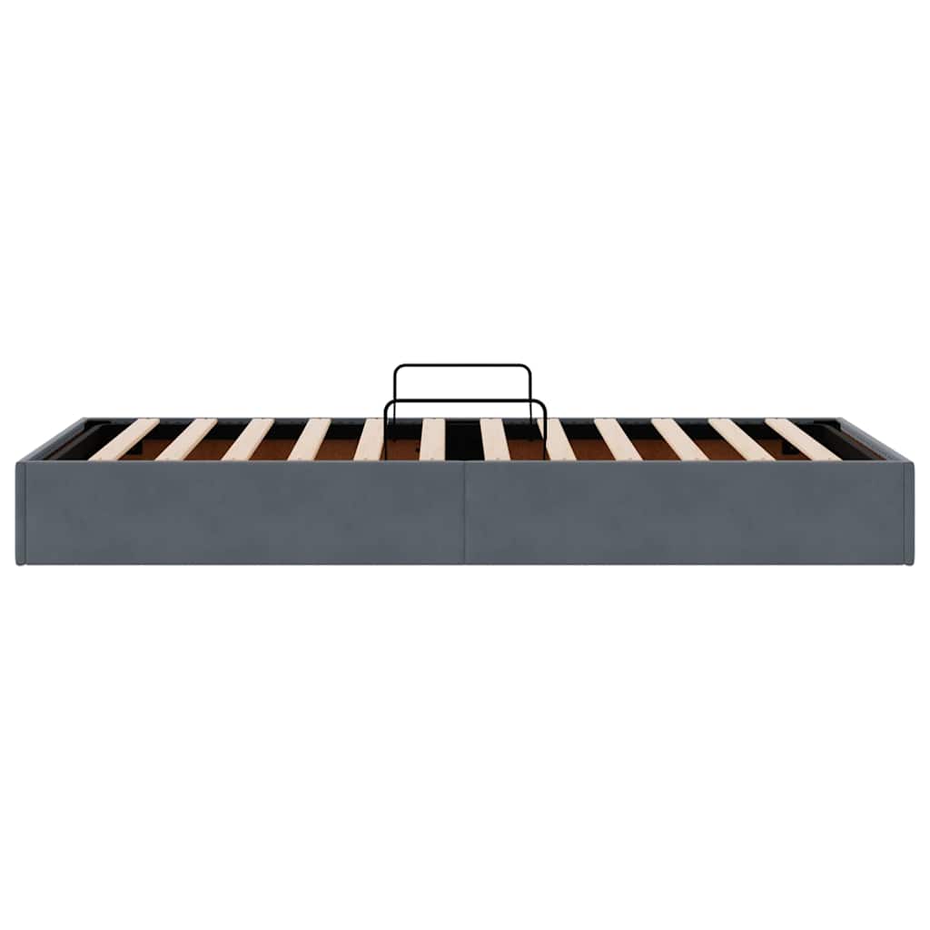 Lit de Rangement avec matelas Gris foncé 90 x 190 cm Velours - XIOS