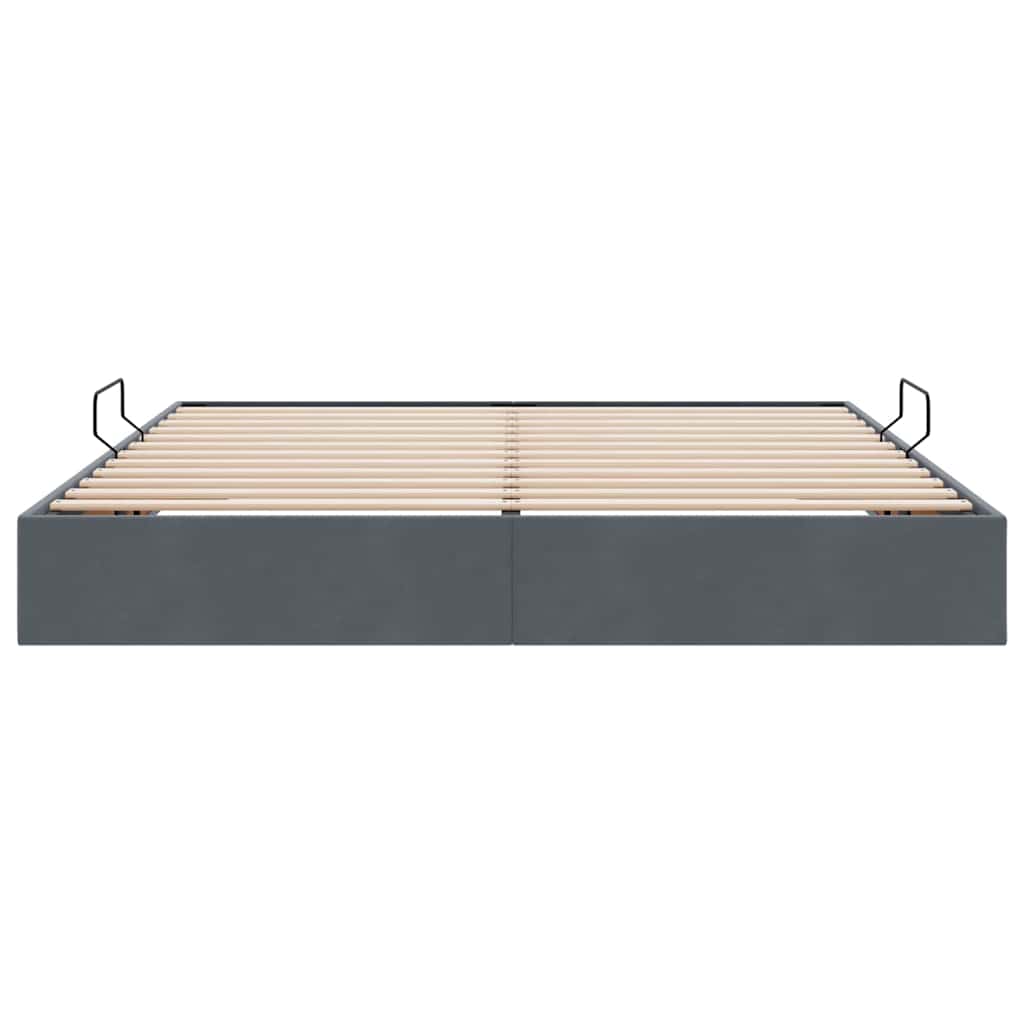 Lit de Rangement avec matelas Gris foncé 180 x 200 cm Velours - XIOS
