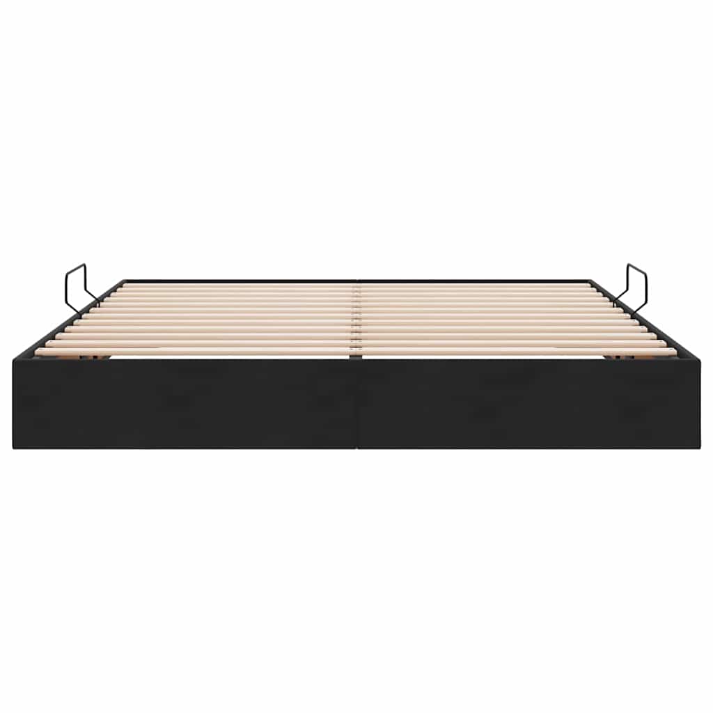 Lit de Rangement avec matelas Noir 180 x 200 cm Velours - XIOS