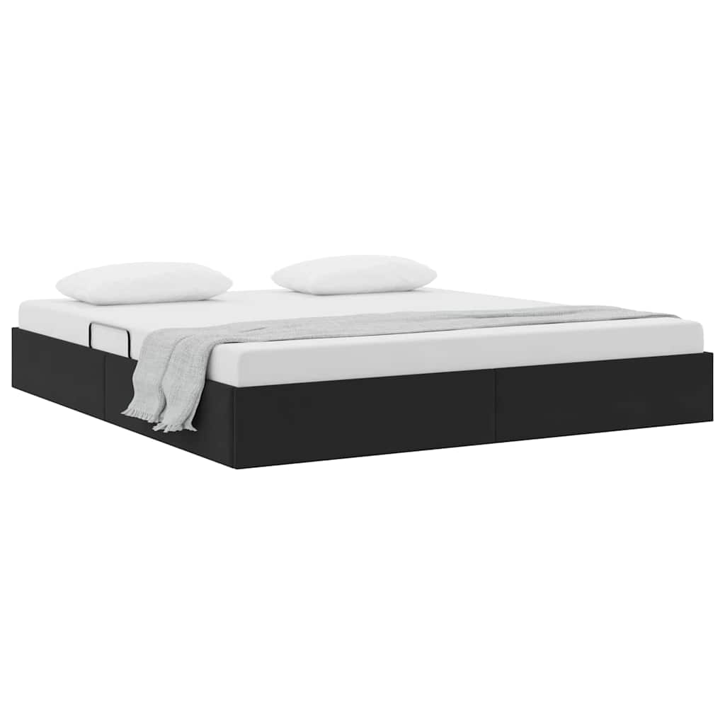 Lit de Rangement avec matelas Noir 180 x 200 cm Velours - XIOS