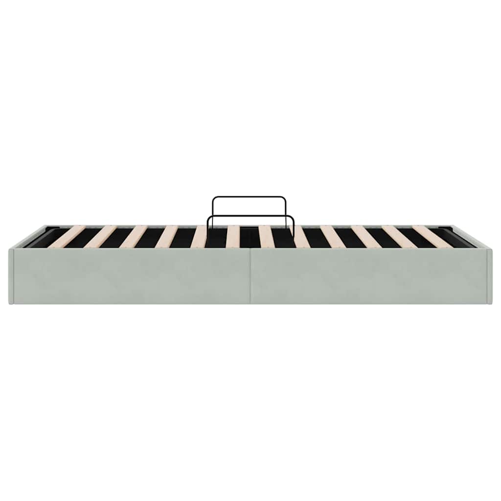 Lit de Rangement avec stockage Gris clair 100 x 190 cm Velours