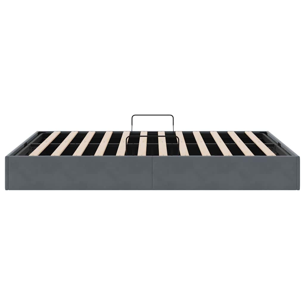 Lit de Rangement avec stockage Gris foncé 137 x 190 cm Velours - XIOS