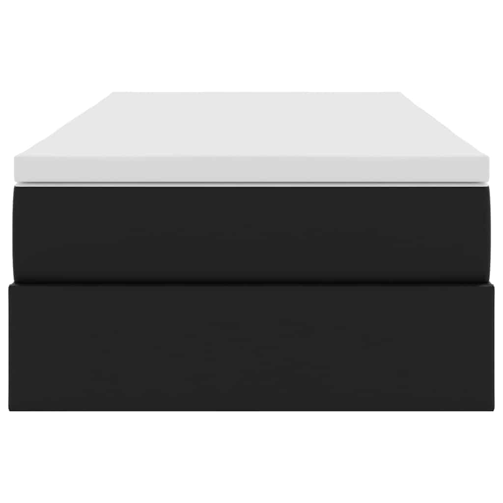 Lit avec rangement et matelas Noir 90 x 190 cm Simili cuir - XIOS