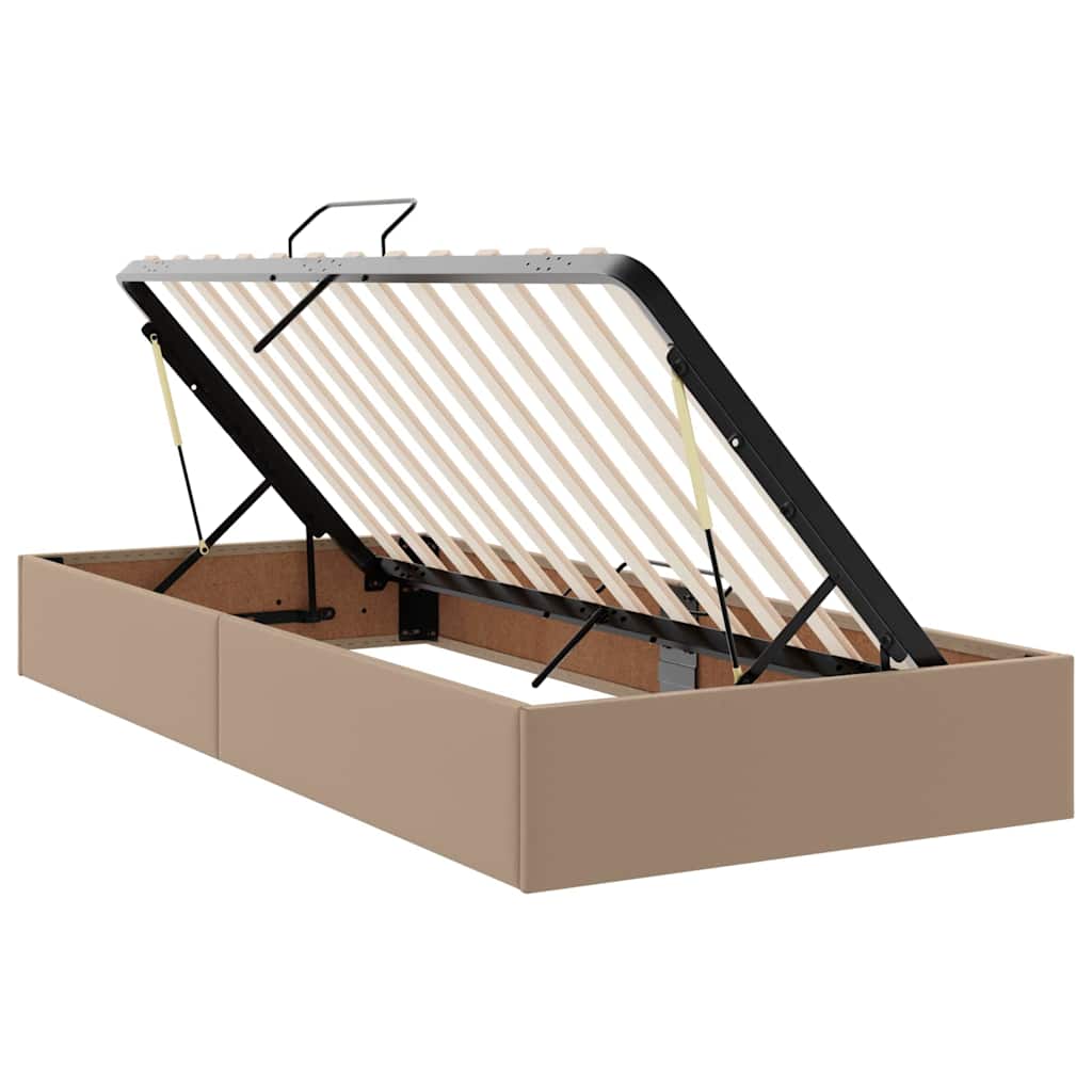 Lit avec rangement et matelas Cappuccino 90 x 190 cm - XIOS