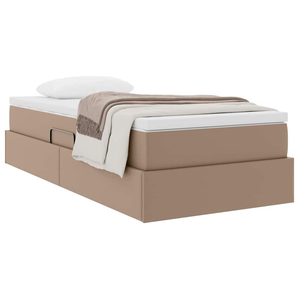 Lit avec rangement et matelas Cappuccino 90 x 190 cm - XIOS