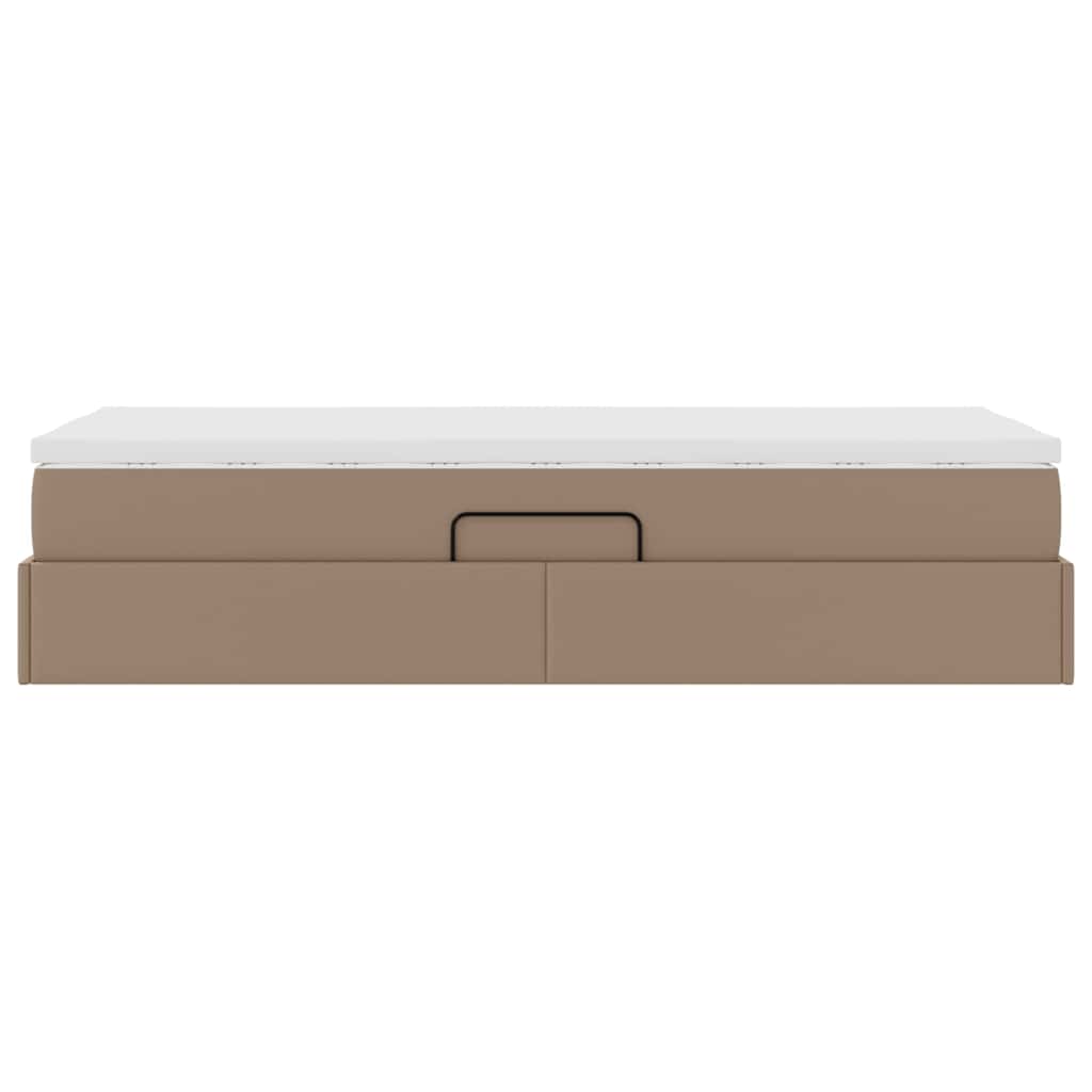 Lit avec rangement et matelas Cappuccino 90 x 190 cm - XIOS