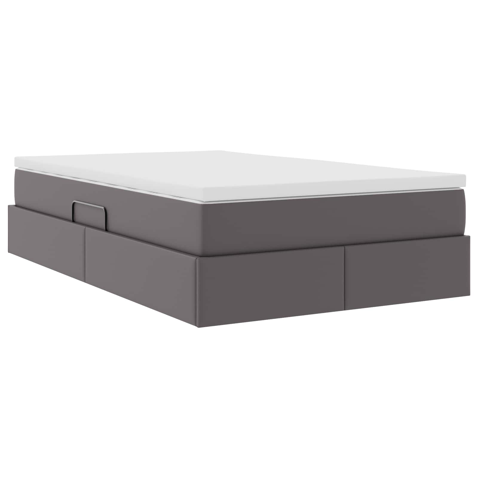 Lit avec rangement et matelas Gris 120 x 190 cm Simili cuir