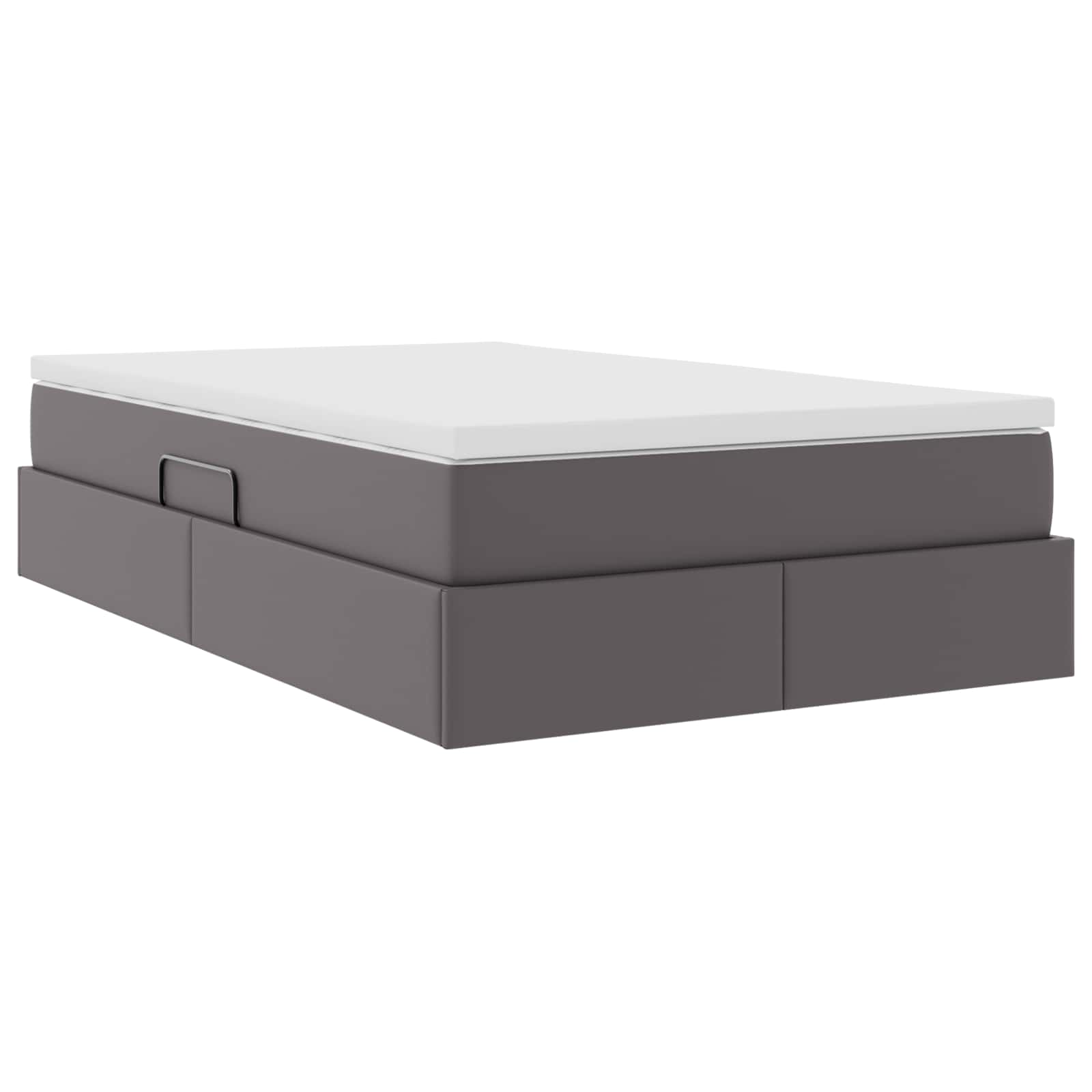 Lit avec rangement et matelas Gris 120 x 190 cm Simili cuir
