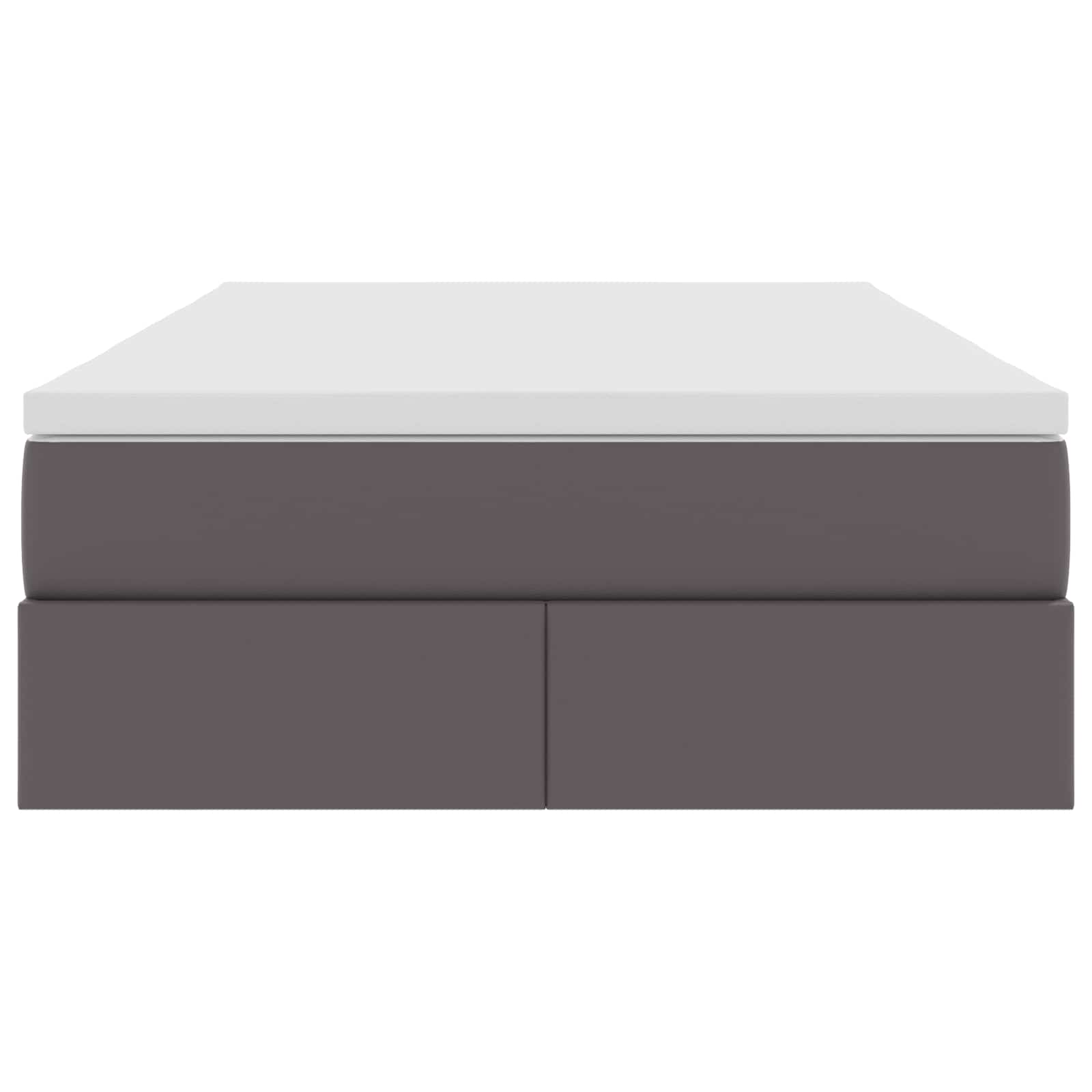 Lit avec rangement et matelas Gris 120 x 190 cm Simili cuir
