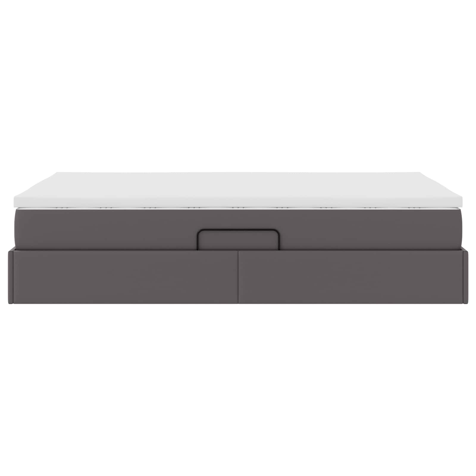 Lit avec rangement et matelas Gris 120 x 190 cm Simili cuir