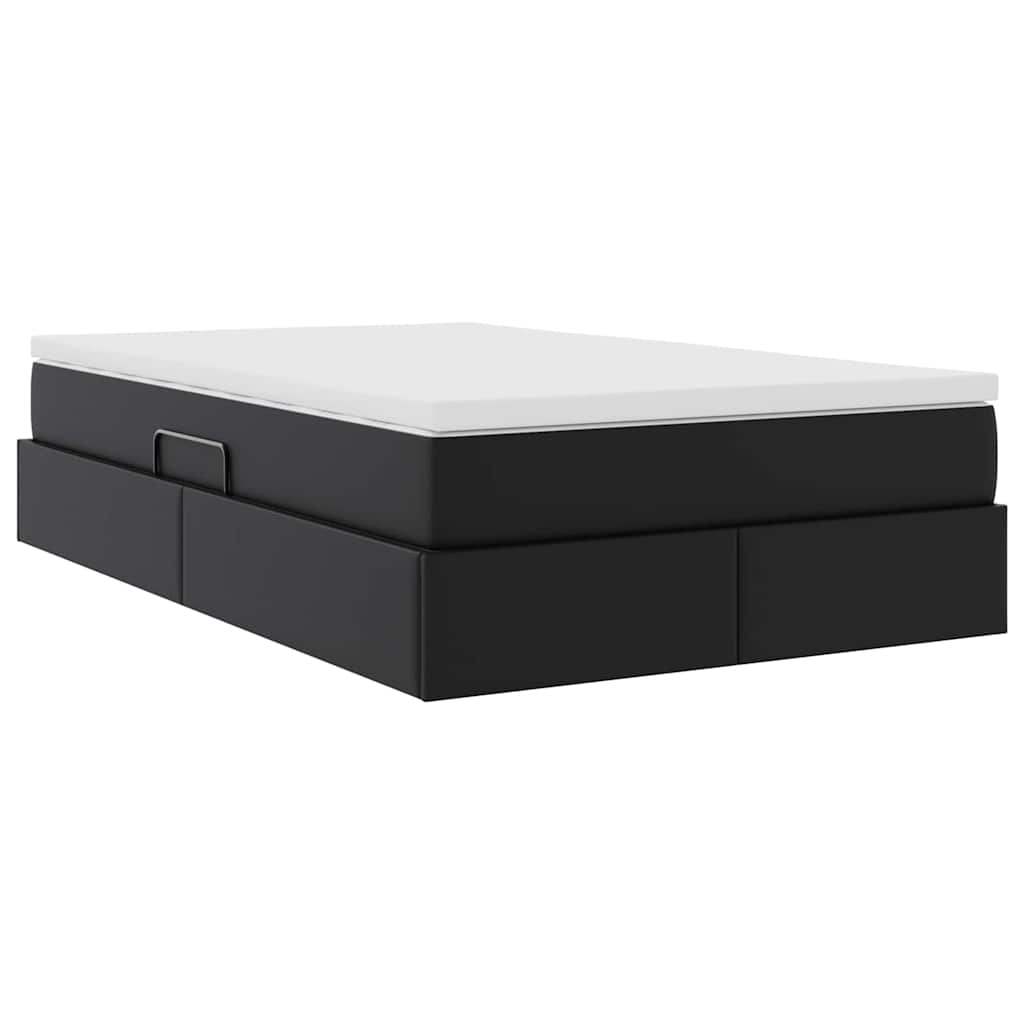 Lit avec rangement et matelas Noir 120 x 200 cm Simili cuir - XIOS