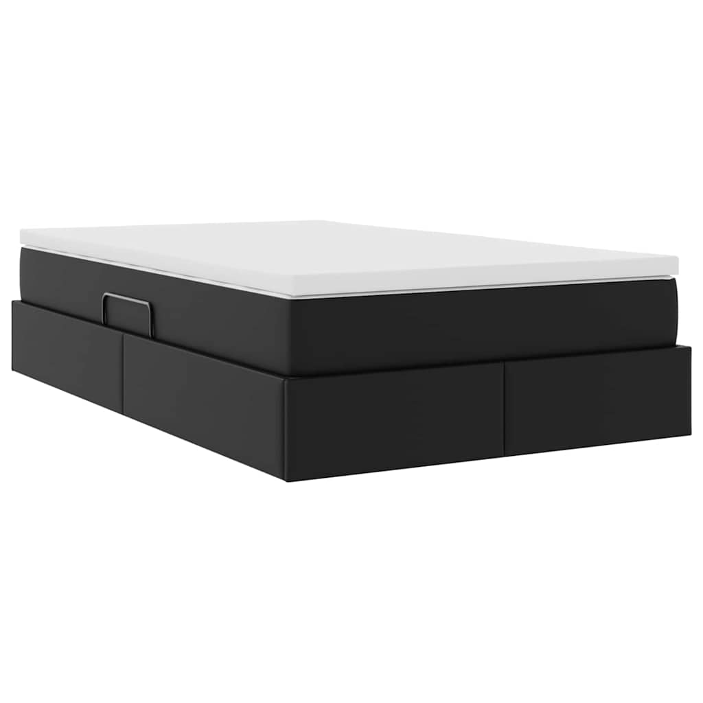 Lit avec rangement et matelas Noir 120 x 200 cm Simili cuir - XIOS