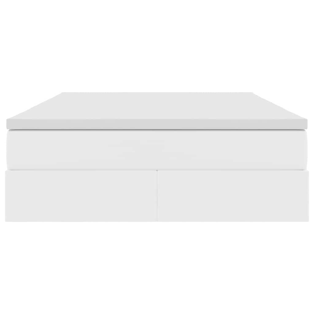 Lit avec rangement et matelas Blanc 140 x 200 cm Simili cuir - XIOS