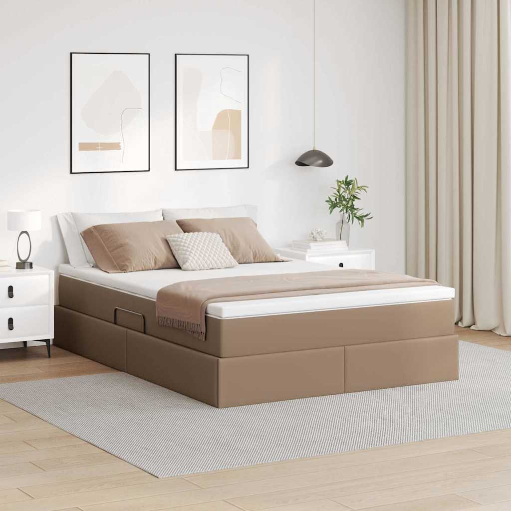 Lit avec rangement et matelas Cappuccino 140 x 200 cm - XIOS