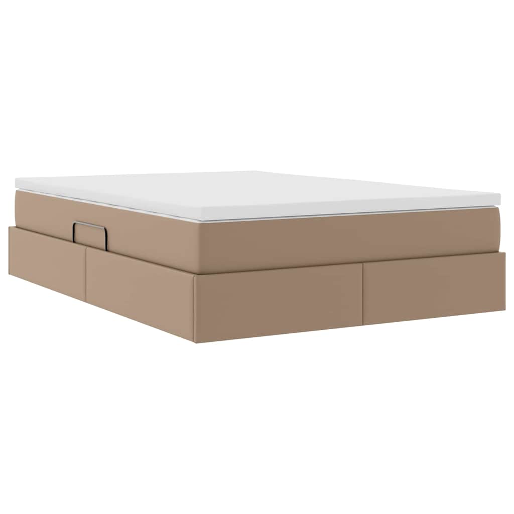 Lit avec rangement et matelas Cappuccino 140 x 200 cm - XIOS