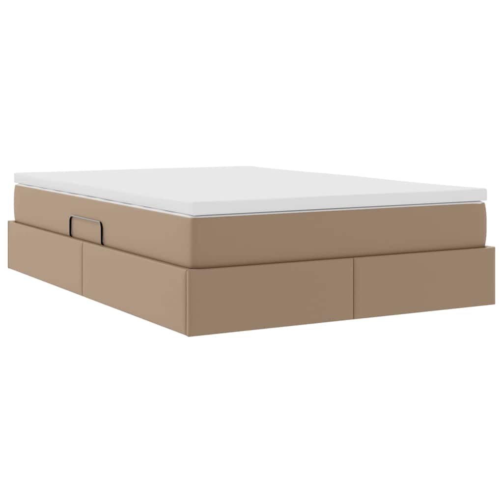 Lit avec rangement et matelas Cappuccino 140 x 200 cm - XIOS