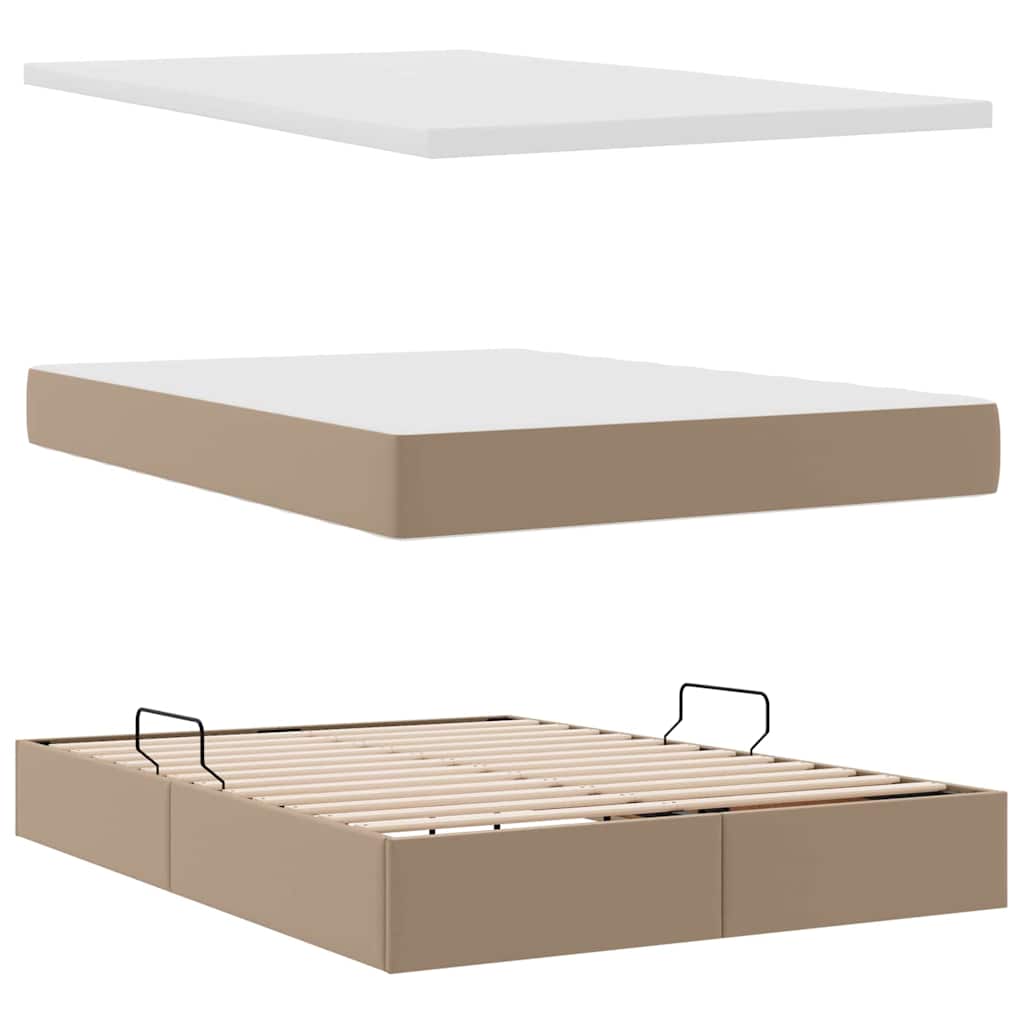 Lit avec rangement et matelas Cappuccino 140 x 200 cm - XIOS