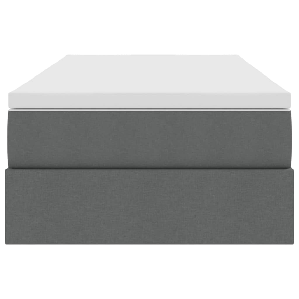 Lit avec rangement et matelas Gris foncé 90 x 190 cm Polyester - XIOS