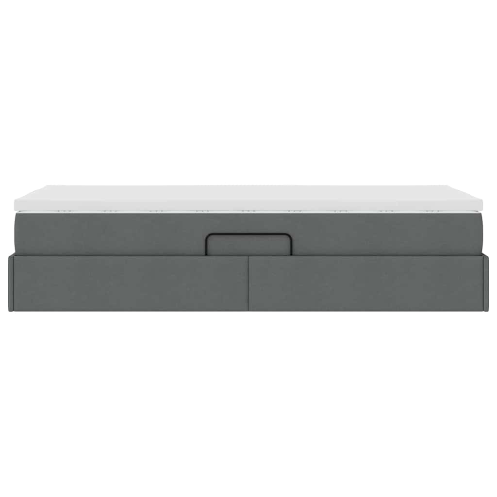 Lit avec rangement et matelas Gris foncé 90 x 190 cm Polyester - XIOS