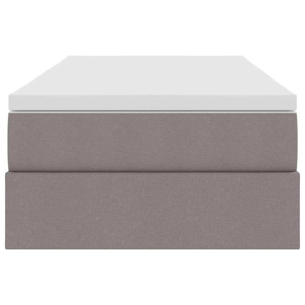 Lit avec rangement et matelas Taupe 90 x 190 cm Polyester - XIOS