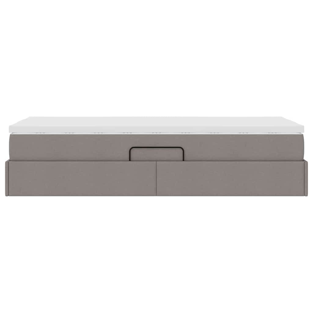 Lit avec rangement et matelas Taupe 90 x 190 cm Polyester - XIOS