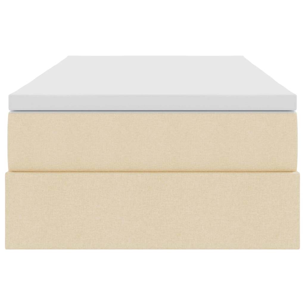 Lit avec rangement et matelas Crème 90 x 190 cm Polyester - XIOS