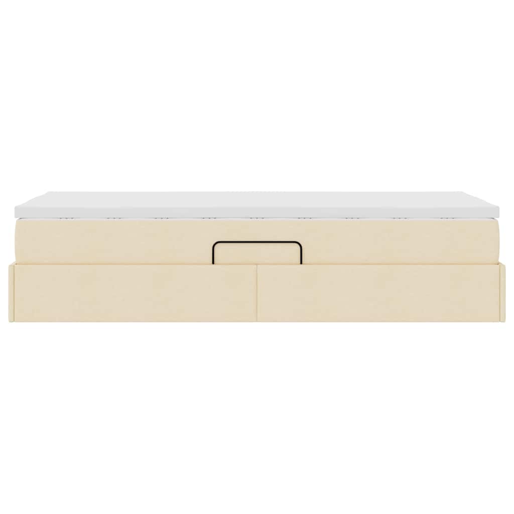Lit avec rangement et matelas Crème 90 x 190 cm Polyester - XIOS
