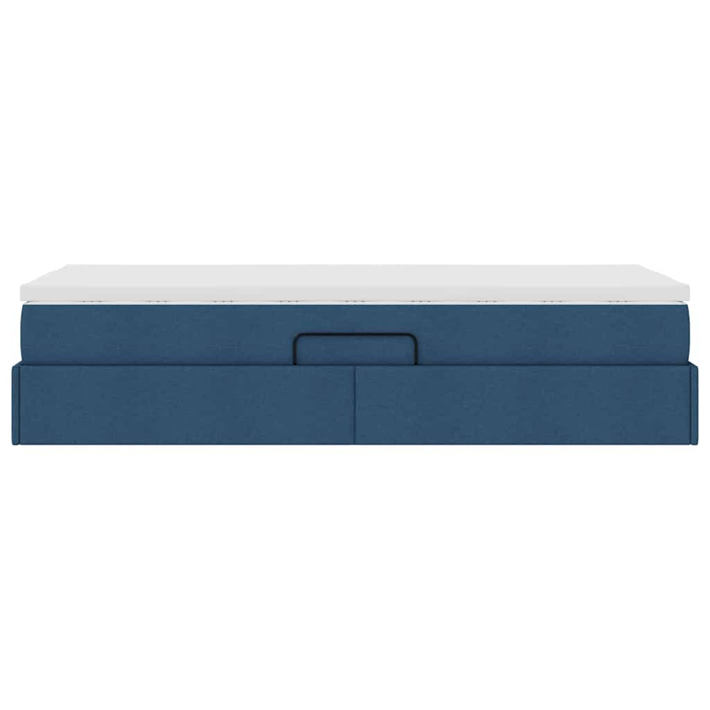 Lit avec rangement et matelas Bleu 90 x 190 cm Polyester - XIOS