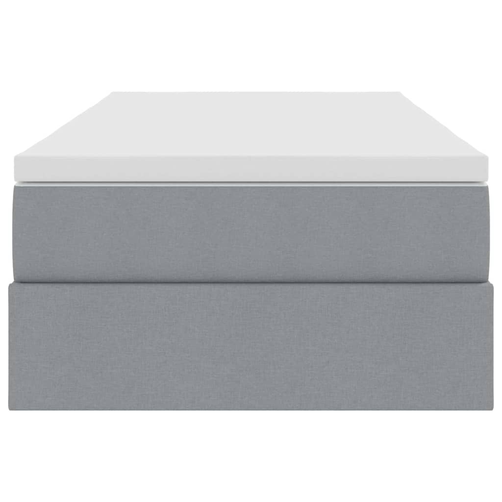 Lit avec rangement et matelas Gris clair 90 x 200 cm Polyester - XIOS