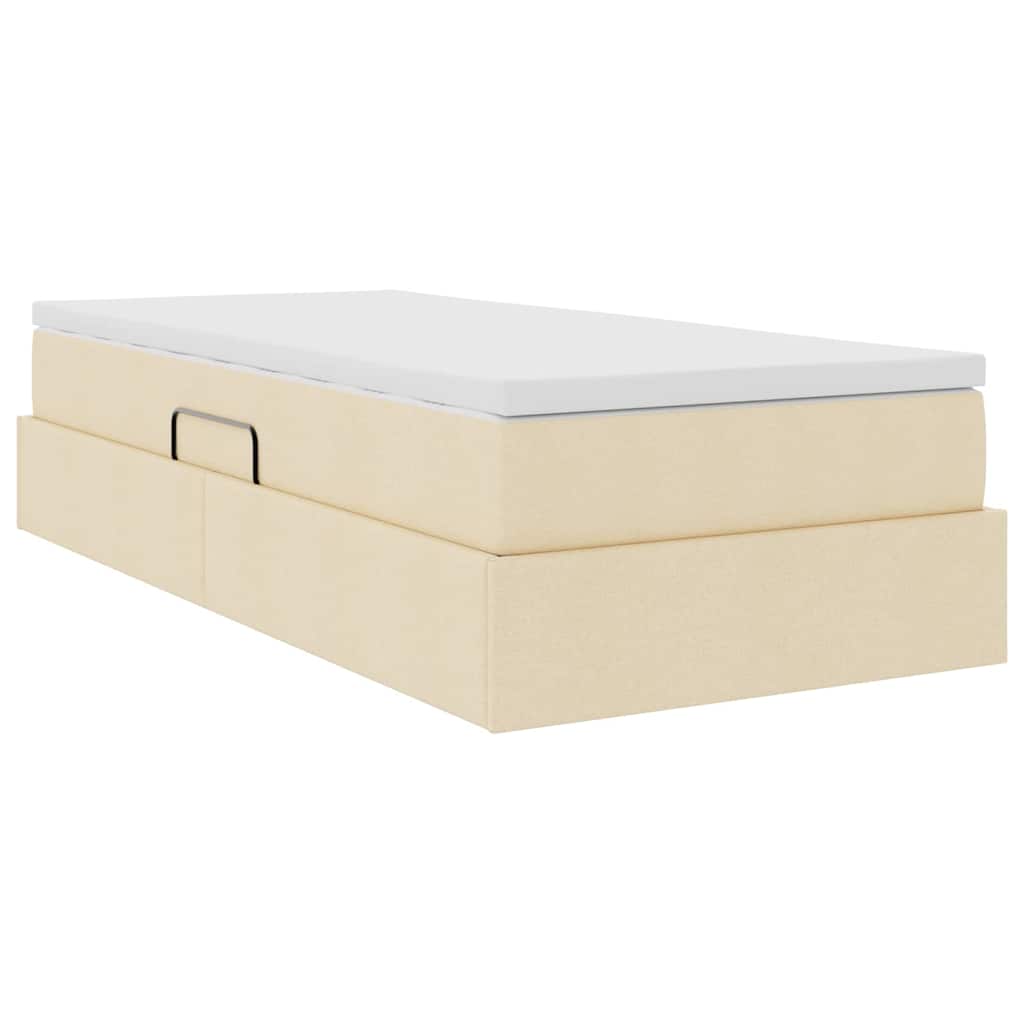 Lit avec rangement et matelas Crème 90 x 200 cm Polyester - XIOS