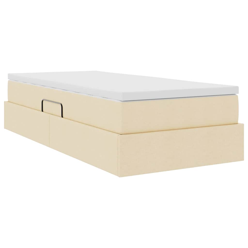 Lit avec rangement et matelas Crème 90 x 200 cm Polyester - XIOS