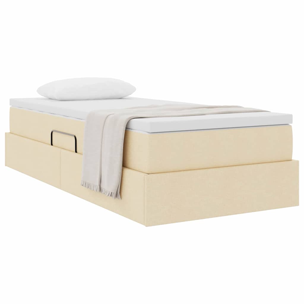 Lit avec rangement et matelas Crème 90 x 200 cm Polyester - XIOS