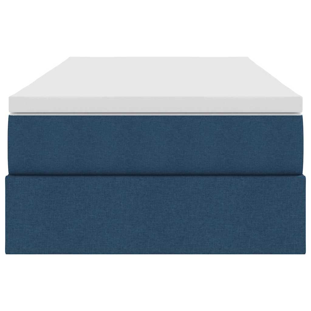 Lit avec rangement et matelas Bleu 90 x 200 cm Polyester - XIOS